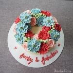 forty and fabulous buttercream flower cake